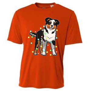 Christmas Lights Australian Shepherd Dog Lover Xmas Gift Cute Gift Cooling Performance Crew T-Shirt