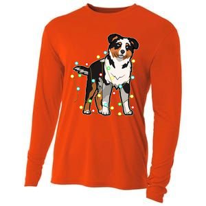 Christmas Lights Australian Shepherd Dog Lover Xmas Gift Cute Gift Cooling Performance Long Sleeve Crew