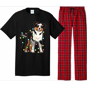 Christmas Lights Australian Shepherd Dog Lover Xmas Gift Cute Gift Pajama Set