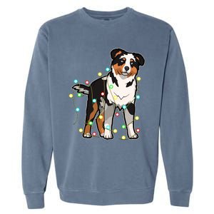 Christmas Lights Australian Shepherd Dog Lover Xmas Gift Cute Gift Garment-Dyed Sweatshirt