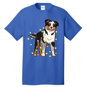 Christmas Lights Australian Shepherd Dog Lover Xmas Gift Cute Gift Tall T-Shirt