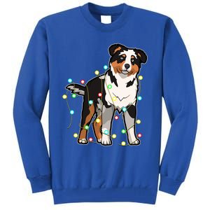 Christmas Lights Australian Shepherd Dog Lover Xmas Gift Cute Gift Tall Sweatshirt