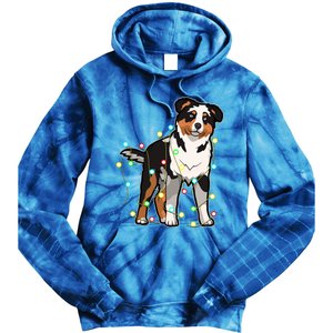 Christmas Lights Australian Shepherd Dog Lover Xmas Gift Cute Gift Tie Dye Hoodie