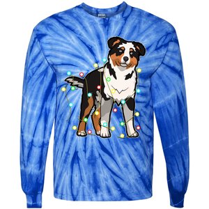 Christmas Lights Australian Shepherd Dog Lover Xmas Gift Cute Gift Tie-Dye Long Sleeve Shirt