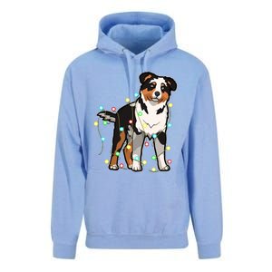 Christmas Lights Australian Shepherd Dog Lover Xmas Gift Cute Gift Unisex Surf Hoodie