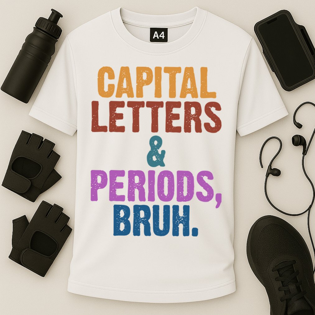 Capital Letters And Periods Bruh Funny School Cooling Performance Crew T-Shirt
