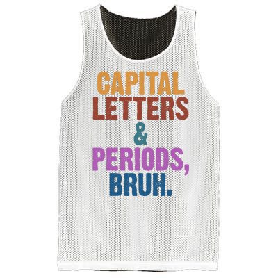 Capital Letters And Periods Bruh Funny School Mesh Reversible Basketball Jersey Tank