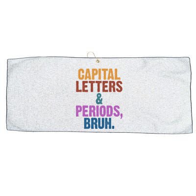 Capital Letters And Periods Bruh Funny School Large Microfiber Waffle Golf Towel