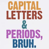 Capital Letters And Periods Bruh Funny School Wool Snapback Cap
