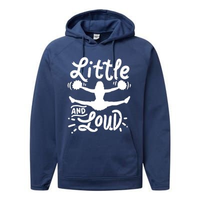 Cheerleading Little And Loud Cheerleader Gift Team Squad Performance Fleece Hoodie