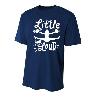 Cheerleading Little And Loud Cheerleader Gift Team Squad Youth Performance Sprint T-Shirt