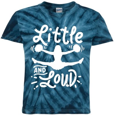 Cheerleading Little And Loud Cheerleader Gift Team Squad Kids Tie-Dye T-Shirt