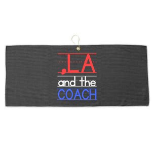 Comma La And The Coach Harris Walz 2024 Educators Large Microfiber Waffle Golf Towel