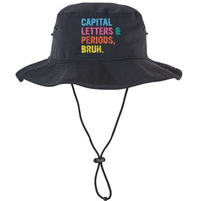 Capital Letters And Periods Bruh Ela Teacher Funny Legacy Cool Fit Booney Bucket Hat