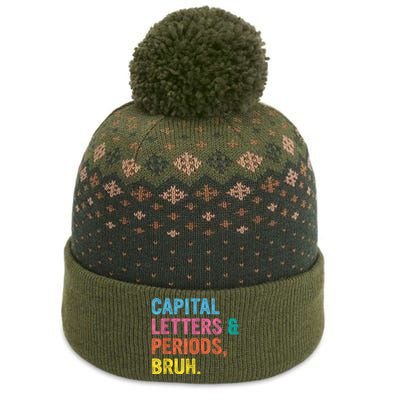 Capital Letters And Periods Bruh Ela Teacher Funny The Baniff Cuffed Pom Beanie