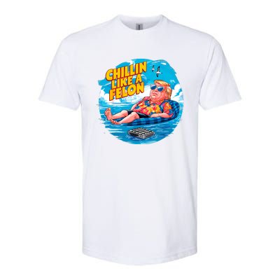 Chillin Like A Felon Donald Trump Summer Vacation Hawaii Beach Funny Softstyle CVC T-Shirt