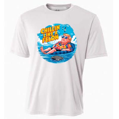 Chillin Like A Felon Donald Trump Summer Vacation Hawaii Beach Funny Cooling Performance Crew T-Shirt