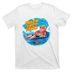 Chillin Like A Felon Donald Trump Summer Vacation Hawaii Beach Funny T-Shirt