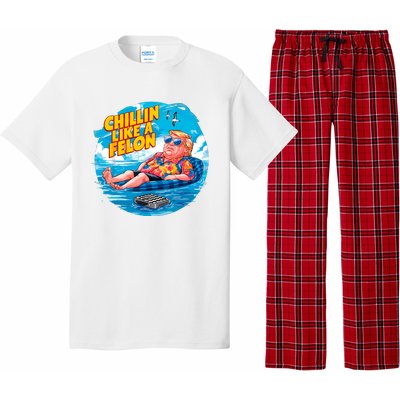 Chillin Like A Felon Donald Trump Summer Vacation Hawaii Beach Funny Pajama Set