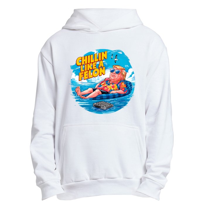 Chillin Like A Felon Donald Trump Summer Vacation Hawaii Beach Funny Urban Pullover Hoodie