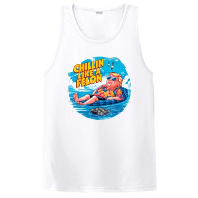 Chillin Like A Felon Donald Trump Summer Vacation Hawaii Beach Funny PosiCharge Competitor Tank