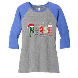 Christmas Labor And Delivery Nurse Funny Gift For Nursing Student Great Gift Women's Tri-Blend 3/4-Sleeve Raglan Shirt