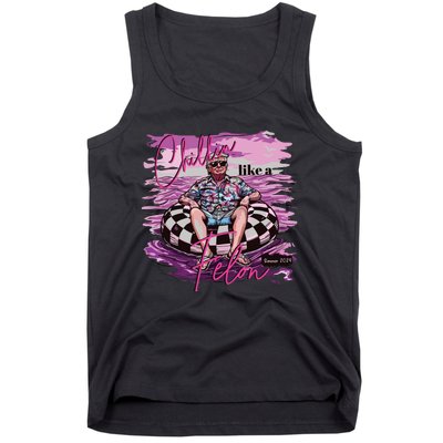 Chillin Like A Felon Retro Pink Summer Funny Trump 2024 Tank Top