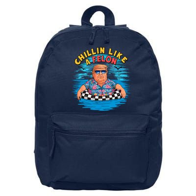 Chillin Like A Felon Donald Trump Summer Vacation Hawaii Beach Funny 16 in Basic Backpack