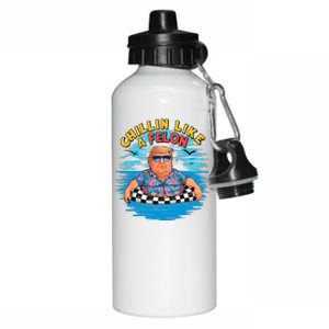 Chillin Like A Felon Donald Trump Summer Vacation Hawaii Beach Funny Aluminum Water Bottle