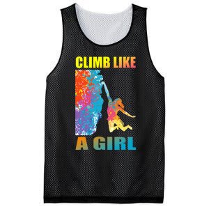 Climb Like A Girl Rock Climbing Girl And Climber  Mesh Reversible Basketball Jersey Tank