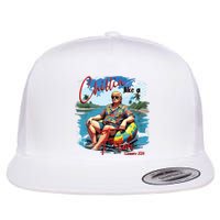 Chillin Like A Felon Trump For President 2024 Funny Trump Flat Bill Trucker Hat