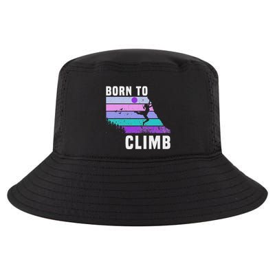Climb Like A Girl Retro Sunset Rocks Born To Climb Cool Comfort Performance Bucket Hat