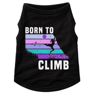 Climb Like A Girl Retro Sunset Rocks Born To Climb Doggie Tank