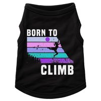 Climb Like A Girl Retro Sunset Rocks Born To Climb Doggie Tank