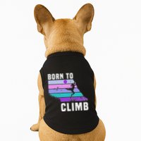 Climb Like A Girl Retro Sunset Rocks Born To Climb Doggie Tank