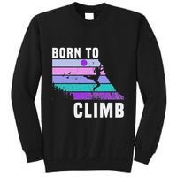 Climb Like A Girl Retro Sunset Rocks Born To Climb Sweatshirt