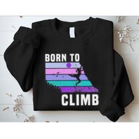 Climb Like A Girl Retro Sunset Rocks Born To Climb Sweatshirt