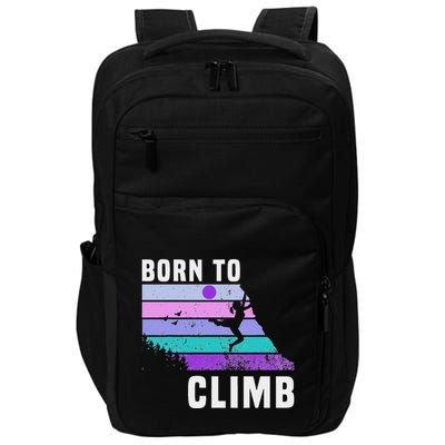 Climb Like A Girl Retro Sunset Rocks Born To Climb Impact Tech Backpack