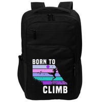 Climb Like A Girl Retro Sunset Rocks Born To Climb Impact Tech Backpack
