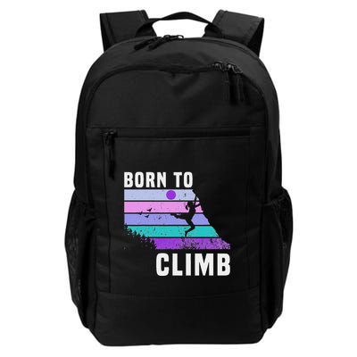 Climb Like A Girl Retro Sunset Rocks Born To Climb Backpack