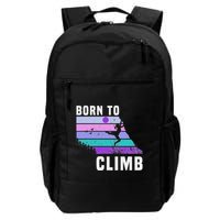 Climb Like A Girl Retro Sunset Rocks Born To Climb Backpack