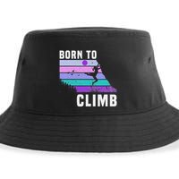 Climb Like A Girl Retro Sunset Rocks Born To Climb Sustainable Bucket Hat