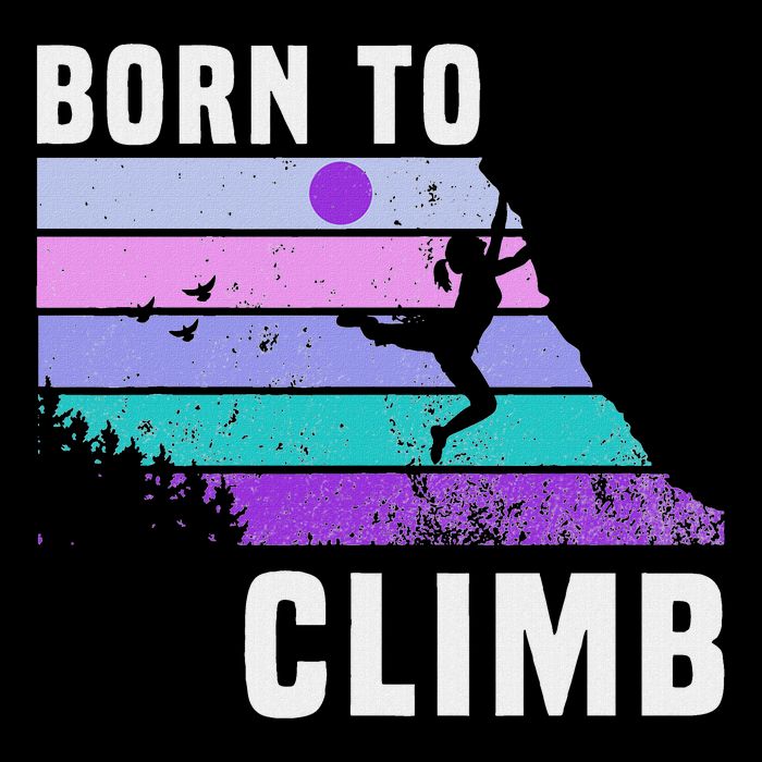 Climb Like A Girl Retro Sunset Rocks Born To Climb Sustainable Bucket Hat