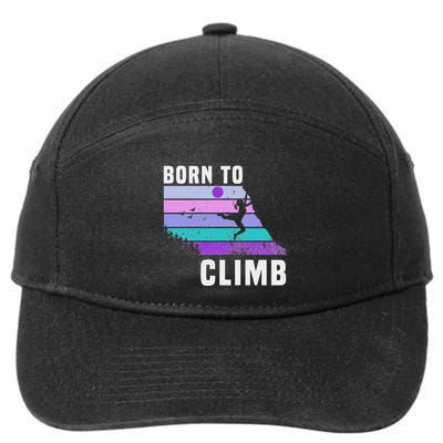 Climb Like A Girl Retro Sunset Rocks Born To Climb 7-Panel Snapback Hat