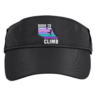 Climb Like A Girl Retro Sunset Rocks Born To Climb Adult Drive Performance Visor