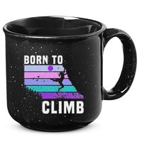 Climb Like A Girl Retro Sunset Rocks Born To Climb 15oz Campfire Ceramic Mug