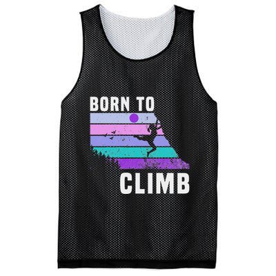 Climb Like A Girl Retro Sunset Rocks Born To Climb Mesh Reversible Basketball Jersey Tank