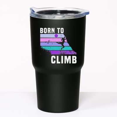Climb Like A Girl Retro Sunset Rocks Born To Climb Tumbler