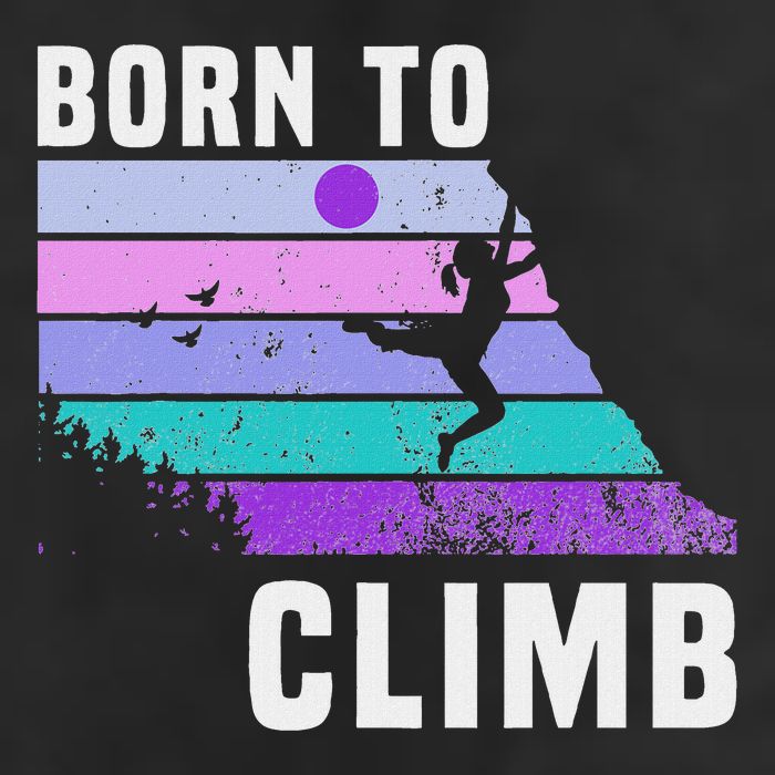 Climb Like A Girl Retro Sunset Rocks Born To Climb 25L Jumbo Tote