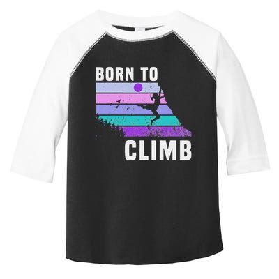 Climb Like A Girl Retro Sunset Rocks Born To Climb Toddler Fine Jersey T-Shirt